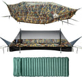 Night Cat Flat Lay Hammock Tent with Mosquito Net Waterproof Rainfly for 1 Person Backpacking Hiking Camping Lightweight 330LBS 87x28x19in