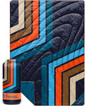 Rumple Original Puffy 1-Person Blanket for Camping and Outdoors Midnight Retro Stripes