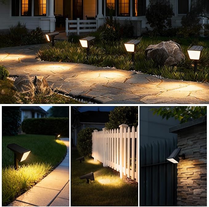 Philips 6 Packs Solar Spot Lights Outdoor Waterproof 28 LED 3000K Solar Powered Landscape Pathway Lights Dusk to Dawn Solar Spotlights for Garden Yard Lawn Walkway Driveway
