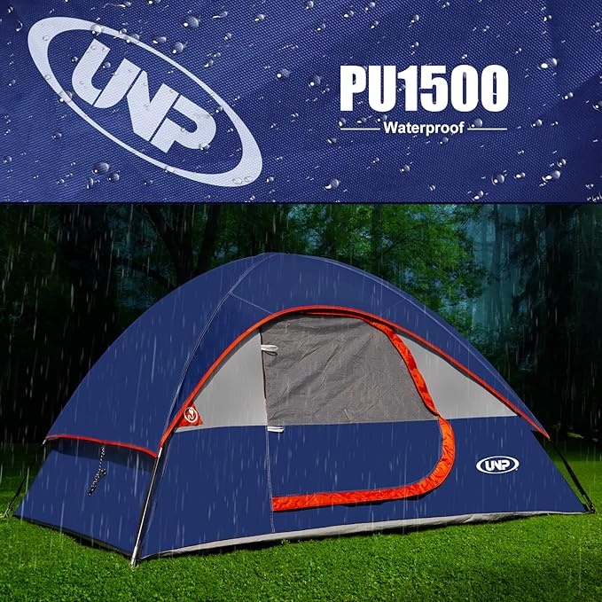 Camping Tent 2-4 Person Waterproof Windproof Tent with Rainfly Easy Set up-Portable Dome Tents for Camping…