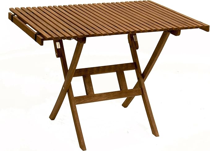 BYER OF MAINE - Pangean Roll Top Folding Wood Table Hardwood Portable Table for Bistro Deck or Camping Use Indoors or Outdoors