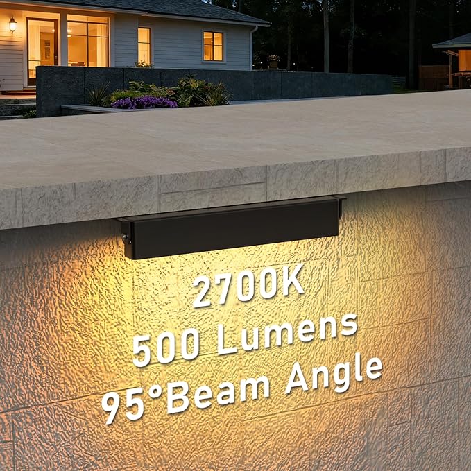 12 Pack 7 Inch Retaining Wall Lights 2700K Soft White LED Hardscape Lighting 5W 12V AC/DC Low Voltage Landscape Paver Light IP65 Waterproof Outdoor Step Lights for Patio Walls Stairs ETL