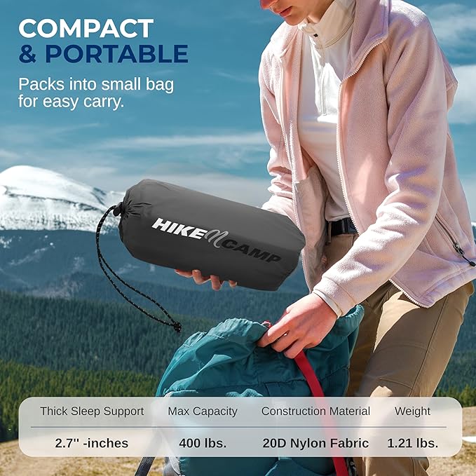 SereneLife Lightweight &amp Compact Camping Gear – Sleeping Pads &amp Bags with Built-in Pillows for Outdoor Comfort Waterproof &amp Tear-Resistant Design Perfect for Hiking Backpacking Couples