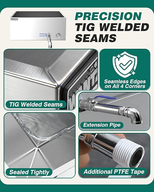 WantJoin Maple Syrup Evaporator Pan 24 Gallon - Syrup Evaporator Pan Stainless Steel w/Thermometer 24 * 24 * 10 Inch Upgraded Leak-Proof TIG Welded Seams Make 360 Bottles of 50oz