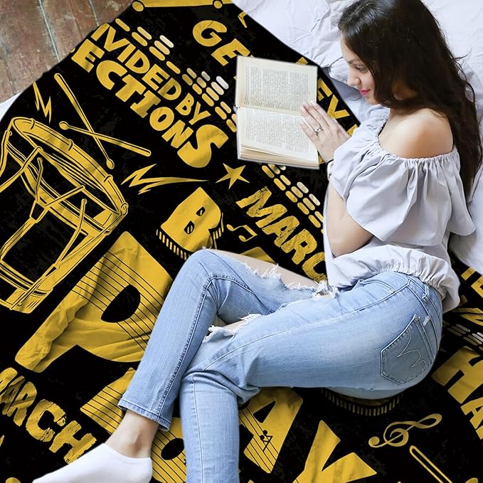 Marching Band Gifts Blanket for Teens Band Director Gifts for Marching Band Adult Band Flannel Blanket for Men/Women Rock Band Blanket 50 * 60 Christmas Birthday Thanksgiving Gift