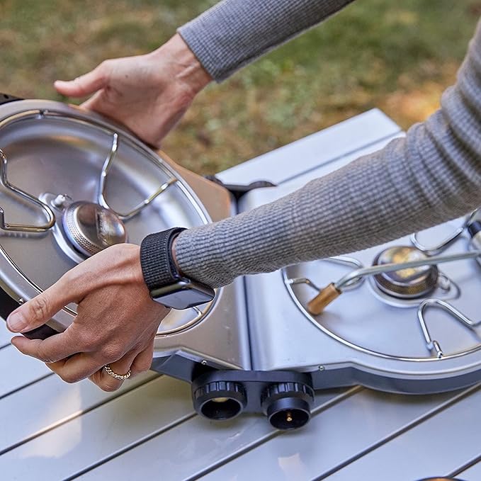 Coleman Fold ‘N Go 2-Burner Propane Stove Dual Adjustable Burners with 20000 BTUs of Power &amp InstaStart Ignition Great for Camping Tailgating Grilling &amp More