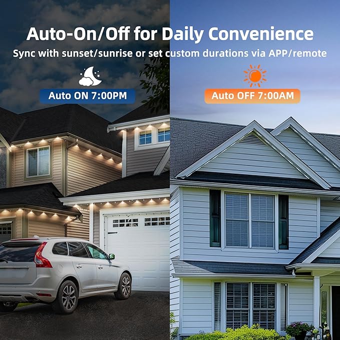 100FT Permanent Outdoor Lights for HouseRGB LED Eaves Lights with IP67 Waterprooff Smart App Remote Control Music Sync for ChristmasDaily &amp Holiday Party Decor