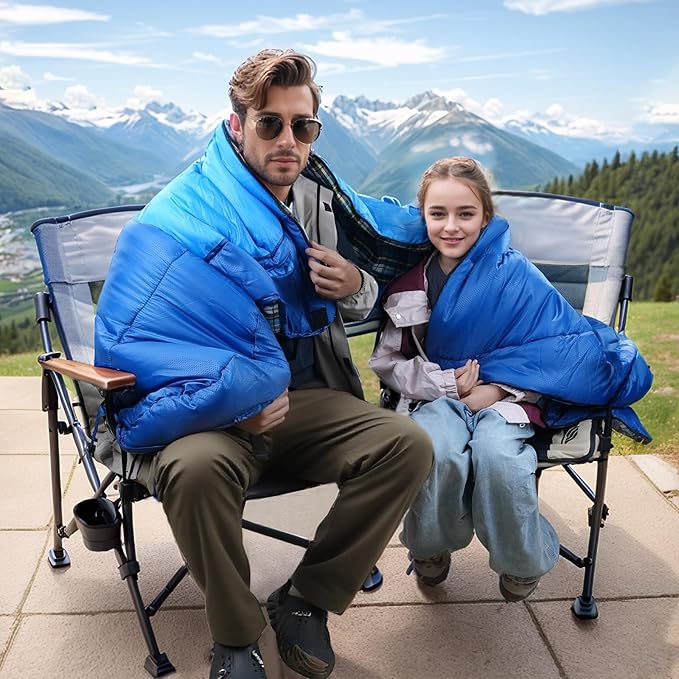 Cotton Flannel Lined Sleeping Bag for Adults Teens Kids Cold Weather &amp Warm 3 Seasons Lightweight Compact Camping Essentials Equipment Hiking Outdoor Travel