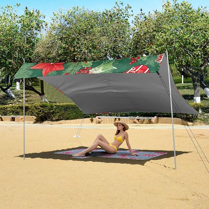 Christmas Gingerbread ManCamping Sun Shelters 9.2 x 10.5 FT Beach Canopy Tent Sun Shade with Carrying Bag for Camping Trips Fishing Backyard Fun or Picnics 21341746