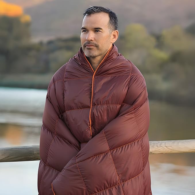 Get Out Gear Down Camping Blanket - Puffy Packable Lightweight and Warm | Ideal for Outdoors Travel Stadium Festivals Beach Hammock | 650 Fill Power Water-Resistant Backpacking Quilt