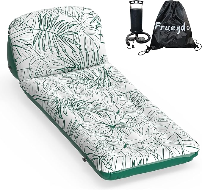 Inflatable Camping Mattress with Adjustable Backrest - Inflatable cot for Travel Sleeping Inflatable Lounge Couch for Home &amp Outdoor Relaxing - Green