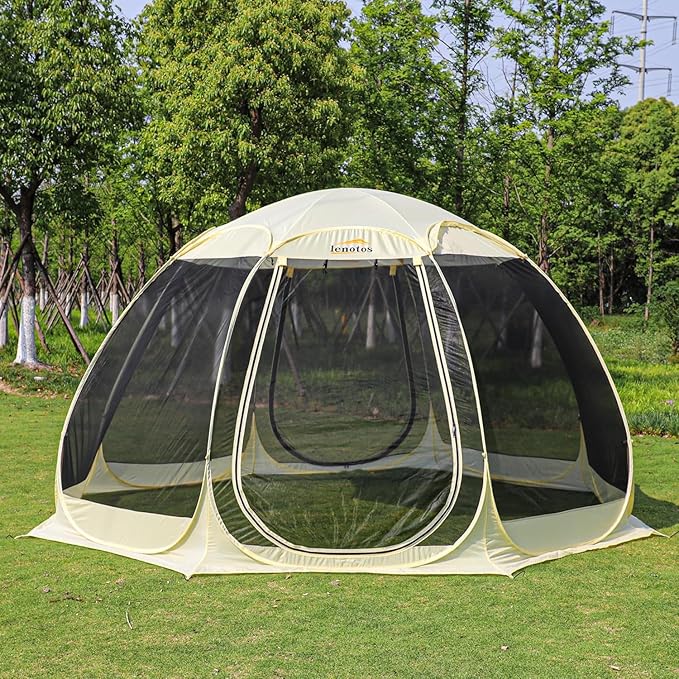 Pop Up Screen House 12.5'x12.5' Outdoor Screen Tent for Camping Screened Gazebo with Mosquito Netting Carry Bag