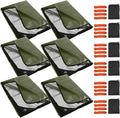 RedSwing 6 Pack Heavy Duty Waterproof Emergency Thermal Tarp Insulated Survival Blanket for Outdoor Camping Hiking and Emergency Shelter Green