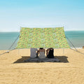 ALAZA Avocado Juice Leaves Beach Tent Sun Shelter UPF50+ Protection Beach Shade Canopy w/ 4 Sandbags for Outdoor Camping Fishing Backyard Fun Picnic 10x9 ft