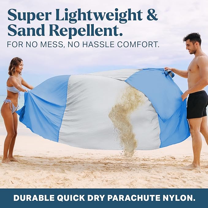 Seaview 180° Beach Blanket Waterproof Sandproof Extra Large 6x7 Sand Free Beach Mat for 1-6 Adults Oversized Outdoor Blanket with 4 Sand Pockets Portable Lightweight Packable - Picnic Mat