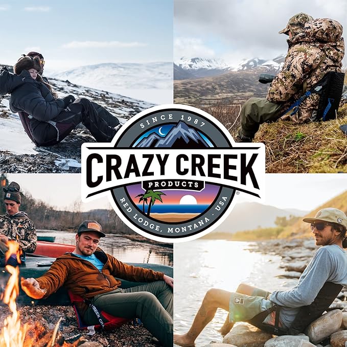 Crazy Creek Original Chair Perfect for Stadium Seats Camping Hiking &amp More Comfort On All Terrains Adjustable Straps Lightweight Design Water-Resistant Slate