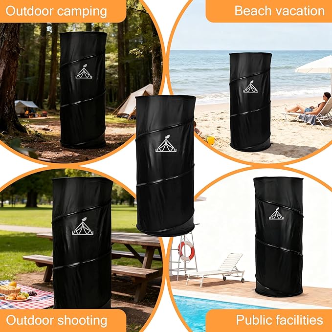 Pop up Changing Tent Portable Changing Room Shower Tent Privacy Portable Bathroom Collapsible Emergency Compact Dressing Room Tube with Carry Bag for Camping Beach or Outdoors (Black)