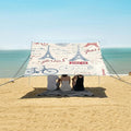 Bolaz Beach Canopy Tent Sun Shade9'×10.5' Large Family Beach Shade UPF50+- Outdoor Shade for Camping Trips FishingEiffel Tower Pattern