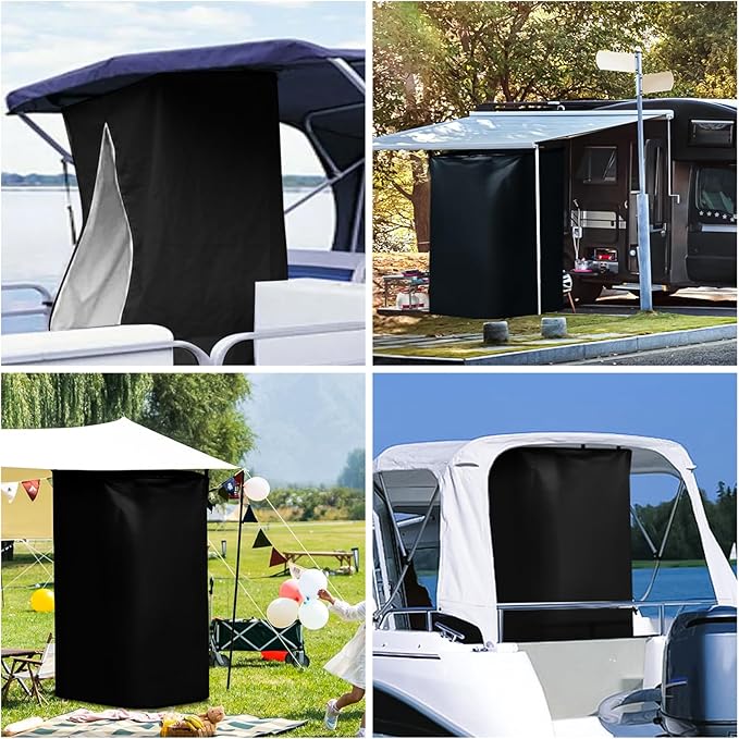 Privacy Tent for Boats Pontoon Boat Privacy Tent Hanging Changing Room with Storage Bag Install Under Bimini Top Waterproof Portable Privacy Tent Inside Outside Opened-Zipper 30 * 27 * 72