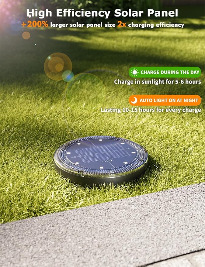 Color Changing Solar Ground Lights with 33ft Long Distance Remote Control - Flat Solar Lights Outdoor Waterproof - Pathway Lights Solar Powered for Yard Decorative Outside Lawn Walkway [12 Pack]
