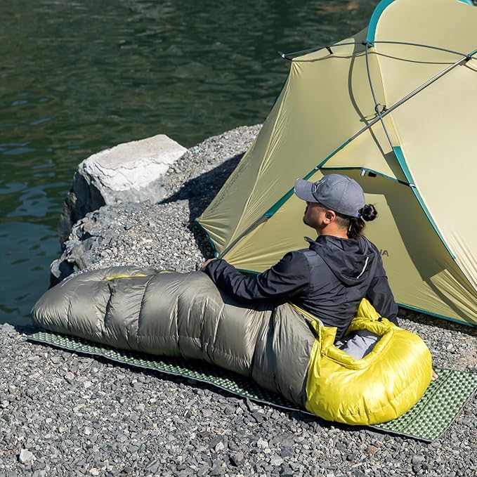 BISINNA Down Mummy Sleeping Bag for Adults 650FP Cold Weather Sleeping Bag 4 Season Compact Sleeping Bag with Compression Sack for Backpacking Camping Outdoor Hiking