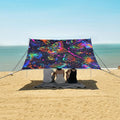 ALAZA Neon Line Butterfly Beach Tent Sun Shelter UPF50+ Protection Beach Shade Canopy w/ 4 Sandbags for Outdoor Camping Fishing Backyard Fun Picnic 10x9 ft