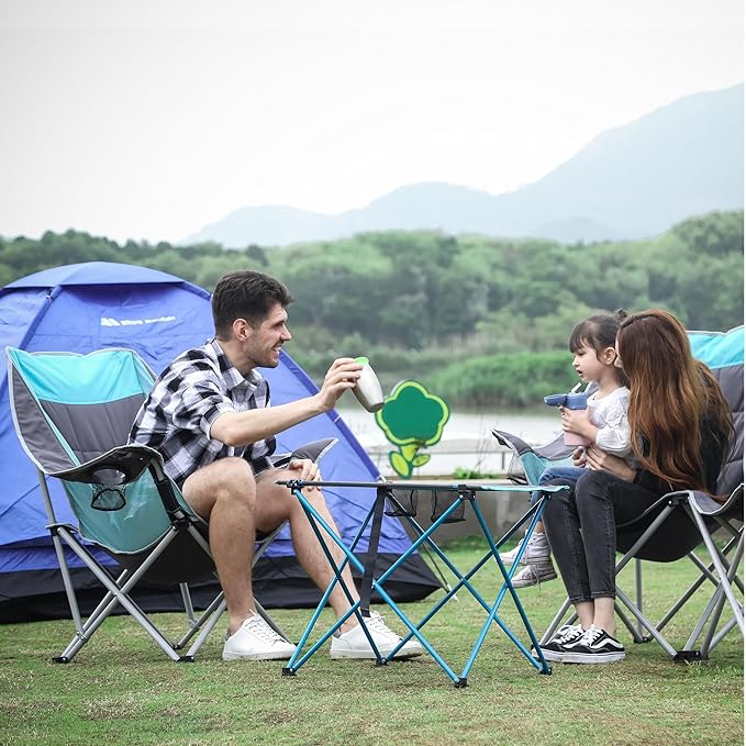 SUNNYFEEL Oversized Folding Camping Chair Portable Chairs for Outdoor Patio Garden Lawn Padded Sofa for Adults (2 Pack)