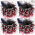 4-pack Red and White Solar Christmas Lights Outdoor Waterproof 400LED 132FT Solar Powered LED String Lights Green Wire with 8 Modes Solar Fairy Lights for Xmas Tree Party Wedding Garden Fence Decor