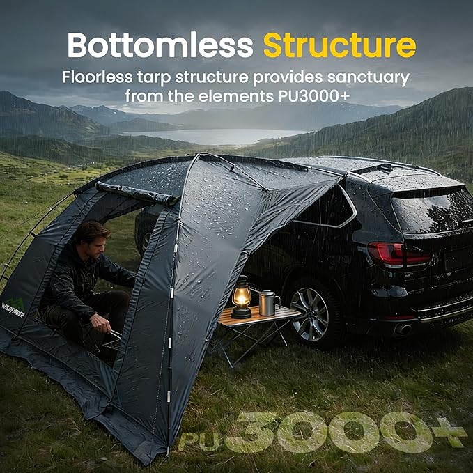 SUV Tent Rectangle Car Tent for Family Waterproof &amp Windproof for Car Camping Large Camping Tents with Storage Bag SUV Van Jeep