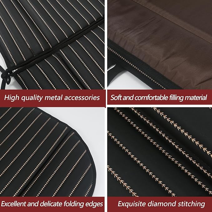 Heart Horse Non-Inflatable Car Mattress - Folding SUV Truck Back Seat Mattress for Travel Camping and Large Dog Car Seat Cover (with Adjustable Bracket No Storage)Black Gray