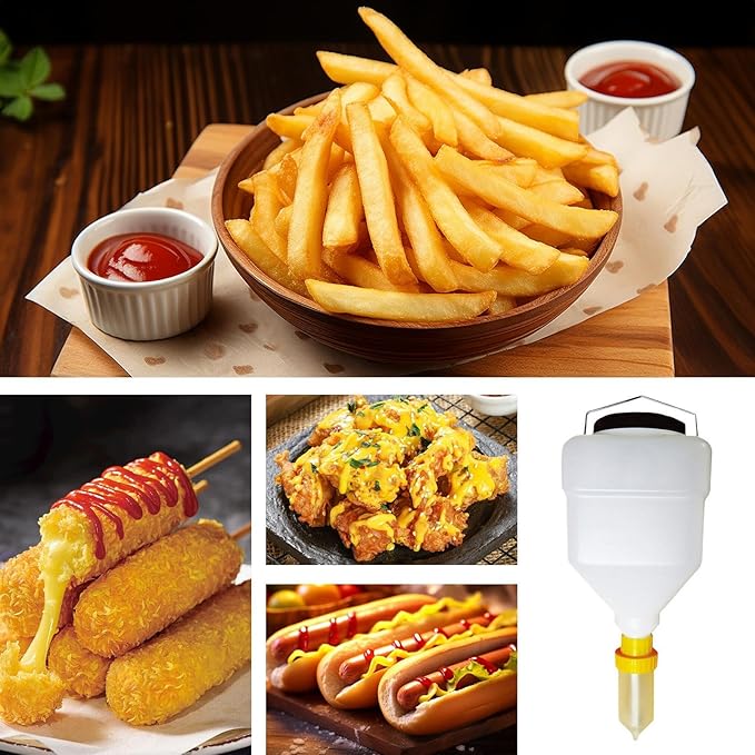 Sauce Dispenser - Refillable Squeeze Storage Bottle Large Capacity Syrup Container Space Saving Kitchen Pourer | Home Kitchens BBQ Buffet For Home Kitchen BBQ Buffet