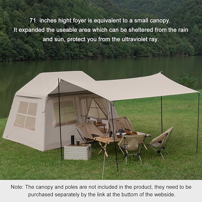 3-4 Person Inflatable Camping Tent Blow Up Tent with Hand Pump Easy Setup Waterproof Inflatable Tent Cabin