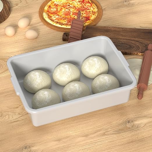 13 L Plastic Commercial Wash Basin Food Service Bus Tubs Light Gray 4 Packs