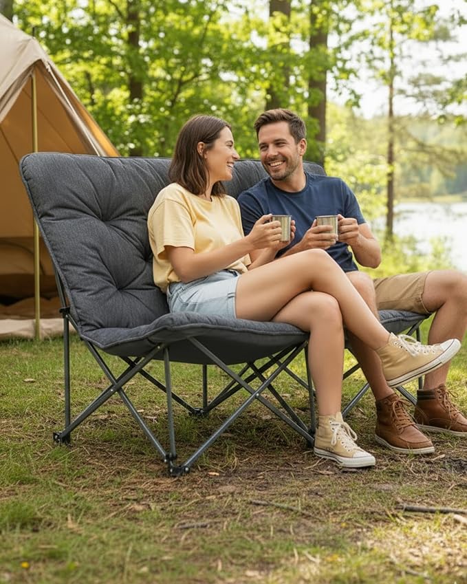 KingCamp Folding Comfy Butterfly Chair Oversized Padded Camping Chairs for Adults Comfortable Camp Chair 300lbs Heavy Duty with High Back for Outdoor Lawn Patio Bedroom Living Room Dorm