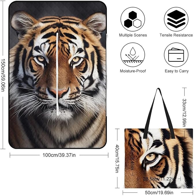 Zipper Tiger Style Picnic Mat Suitable for Travel Camping Park Or Home Use