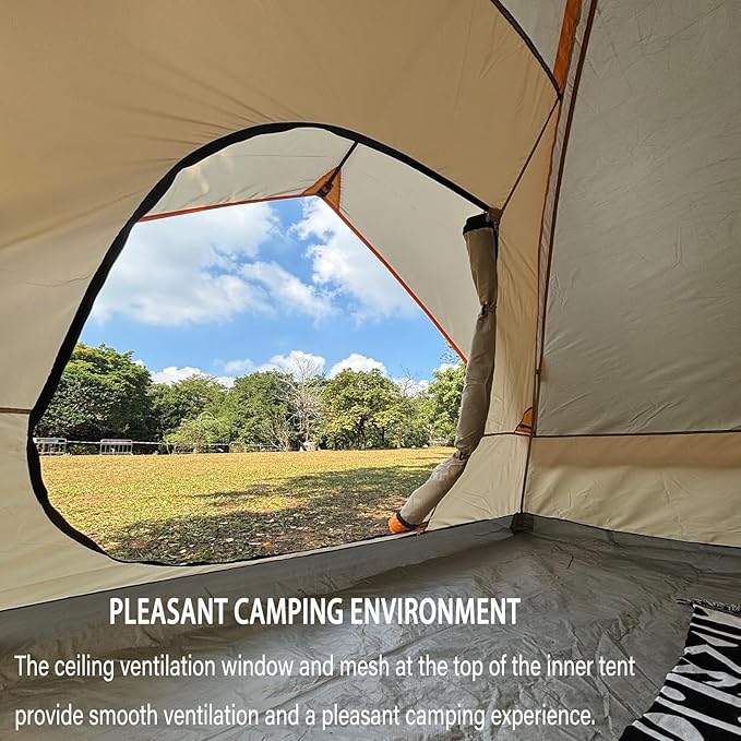 unp 6 Person 4 Season Dome Tent Easy to Set Up for Camping &amp Hiking Lightweight &amp Portable Green
