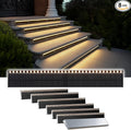 Solar Step Lights for Outside 33 Focused-Beam High-Brightness LEDs Waterproof Aluminum Outdoor Stair Light for Risers Curbsides Poolsides Planter Edges (Warm White 8Pack)