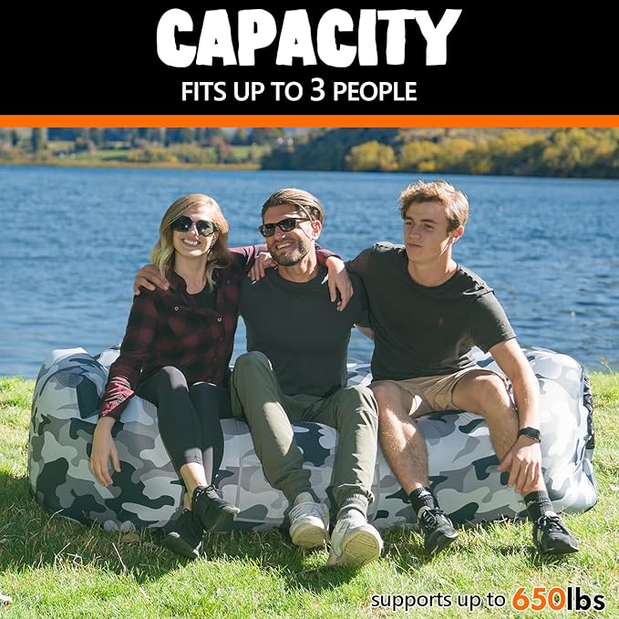 AlphaBeing Inflatable Lounger Beach Chair Accessories Air Sofa Hammock Inflatable Couch for Camping Backyard Lakeside with Compression Sacks Ideal Outdoor Gifts for Adults