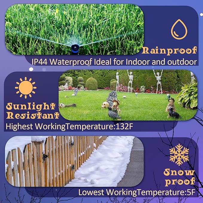 Halloween Projector Light with 1 Film Slides Holiday LED Projector Lights Outdoor Reflectors Waterproof Landscape Decorative Rotation Lighting Movement Projection Lamp(Witch)