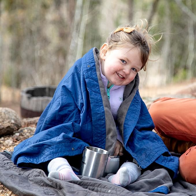 KAMMOK Field Blanket - Microfleece Water Resistant Portable Durable Indoor/Outdoor Camp Blanket (84 in × 50 in) - Midnight Blue