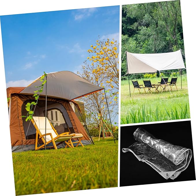 BESPORTBLE Outdoor Tent – Portable Folding Canopy Random Edges Waterproof PVC Tarp for Camping Sun Shelter Garden Use and Outdoor Events