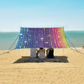 Bolaz Beach Canopy Tent Sun Shade9'×10.5' Large Family Beach Shade UPF50+- Outdoor Shade for Camping Trips FishingDots Rainbow Pattern