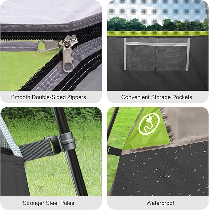 Tents for Camping 6 Person Tent Waterproof Windproof Double Layer Family Camping Tent Easy Setup Dome Tent with Large Mesh Windows &amp Wider Door for Outdoor Camping &amp Hiking