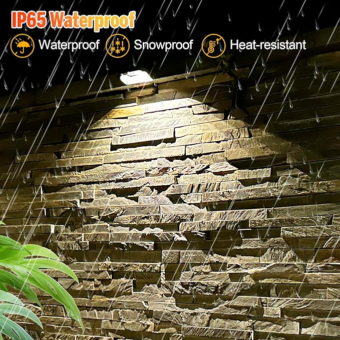 Solar Fence Lights Warm White &amp RGB Fence Lights Outdoor Step Lights Outdoor Waterproof LED Solar Lighting for Outside Backyard Patio Deck Stair Handrail Pool and Wall(12 PackBlack)