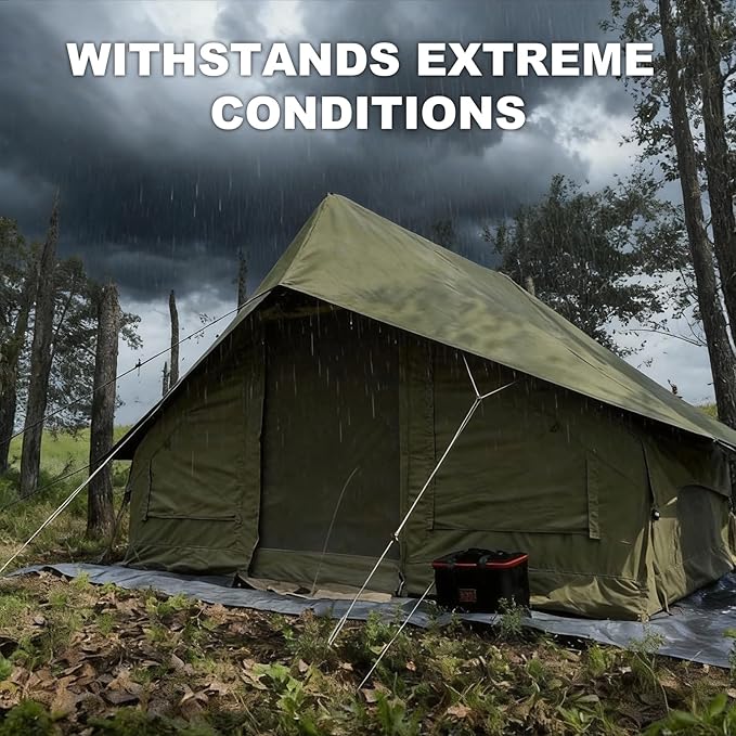 10‘ x 13’ Camping Tarp for 4/6/8 People 4 Season UV ProtectionPU 3000mm Waterproof Multi-Functional Ultralight Shelter Awning Sunshade Portable for Camping Hiking Backpacking Traveling.