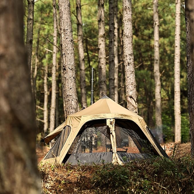 1 Person Mesh Inner with 3000mm Bath Floor for Bell-Shaped Hot Tent – Camping Hiking Hunting Fishing Waterproof Windproof Lightweight
