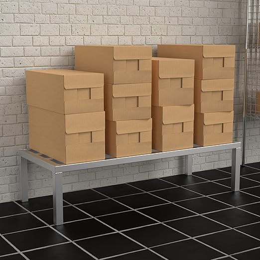 48'' x 20'' x 12'' Aluminum Welded NSF Certified Dunnage Rack - 1685 lb. Capacity for Restaurant Storage Warehouse Garage