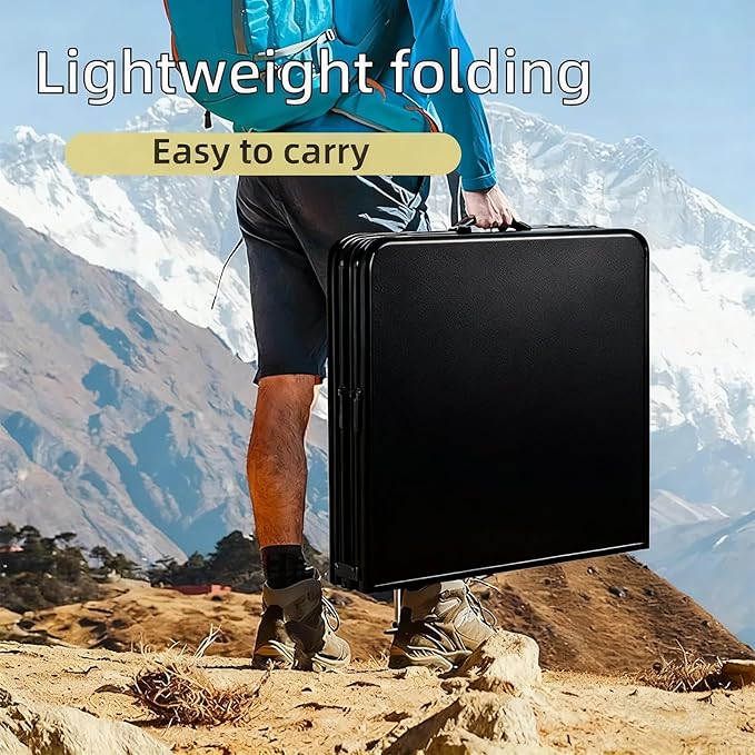 Camping Table Folding Portable Camp Aluminum Lightweight Table Adjustable Height Indoor Outdoor for Camping Picnic Backyard BBQ Patio