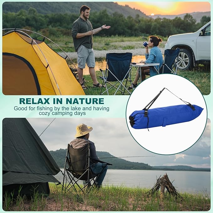 PATIKIL Foldable Camp Chair Replacement Bag Camping Chairs Folding Chair Carry Bag with Adjustable Shoulder Strap for Outdoor Camping Fishing Storage Sapphire Blue