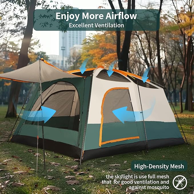 Camping Tent Easy Setup 1-2-8-10 Person Waterproof and Portable Tent for Camping Hiking Outdoor